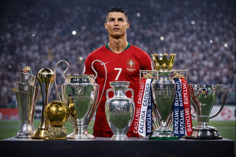 لقطة واقعية لرونالدو يحتفل بهدف بزي البرتغال تُبرز القوة الذهنية والإنجاز داخل الملعب وأثره الجماهيري.